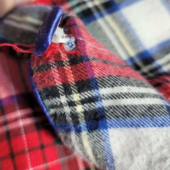 Victoria's Secret Flannel Pajama Set Red Plaid Large Cotton Button Long Pant VTG - Picture 13 of 13